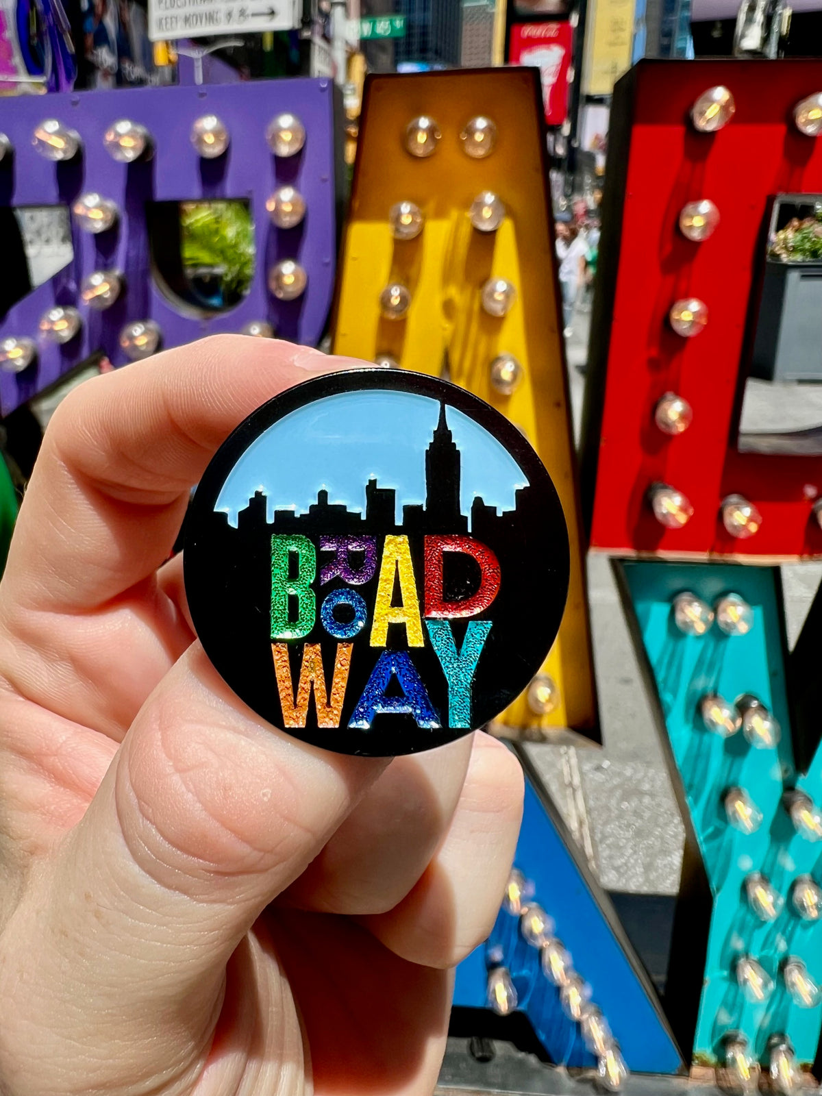 Blue Skyline Broadway Enamel Pin
