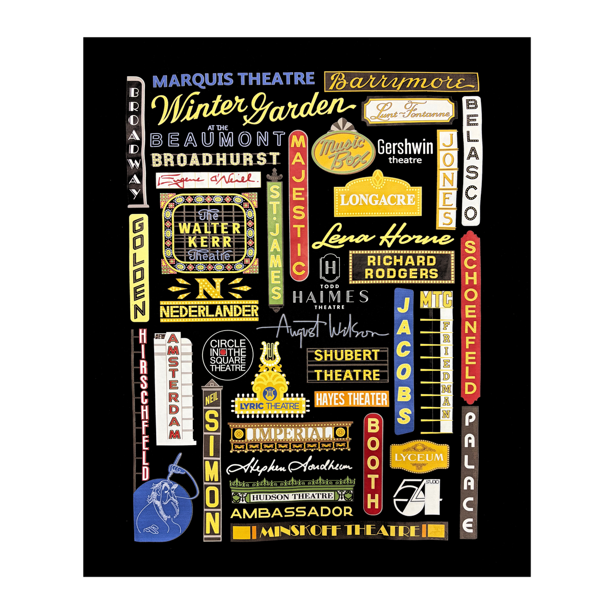 Colorful Broadway Marquees T-Shirt