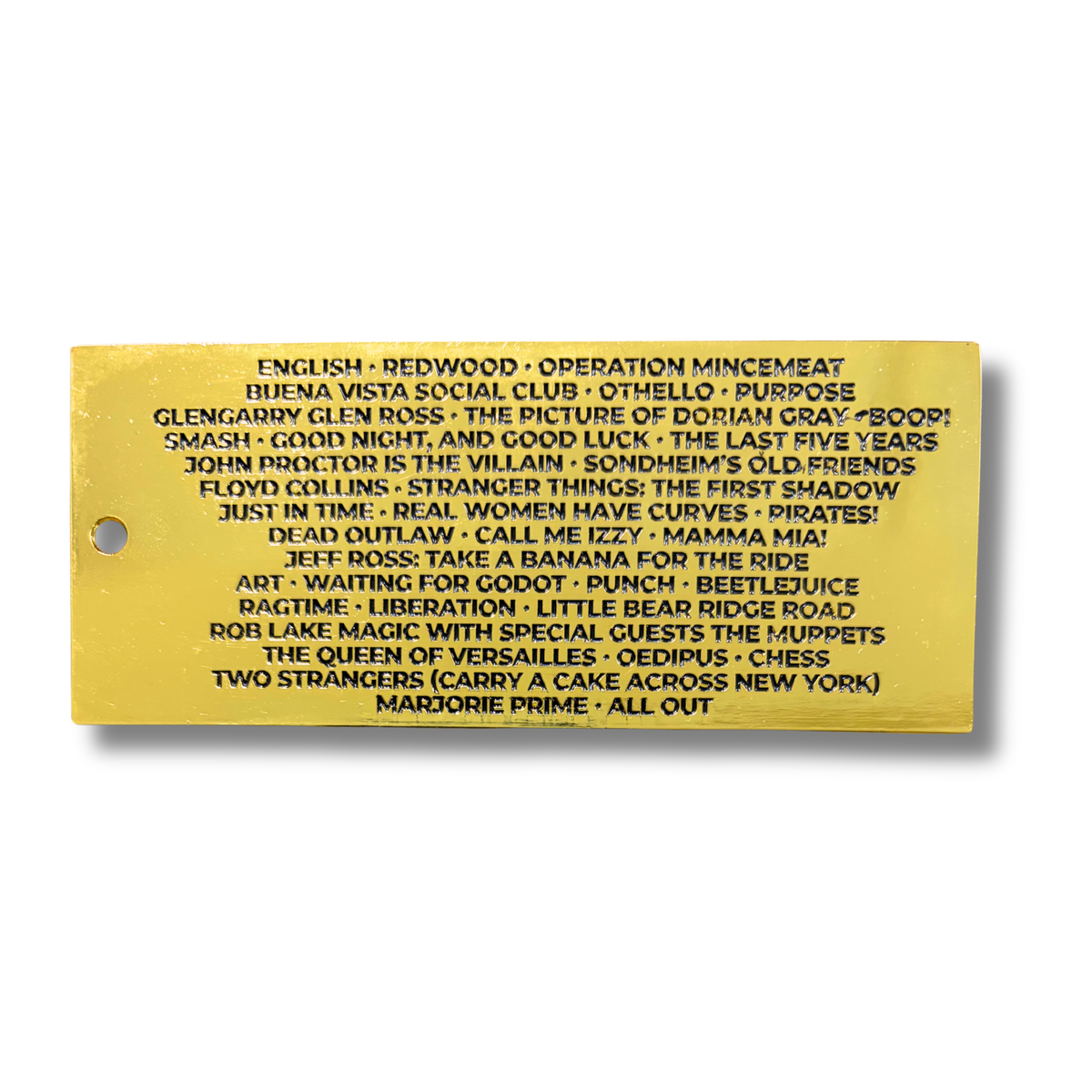 Broadway 2025 Golden Ticket Stub Ornament