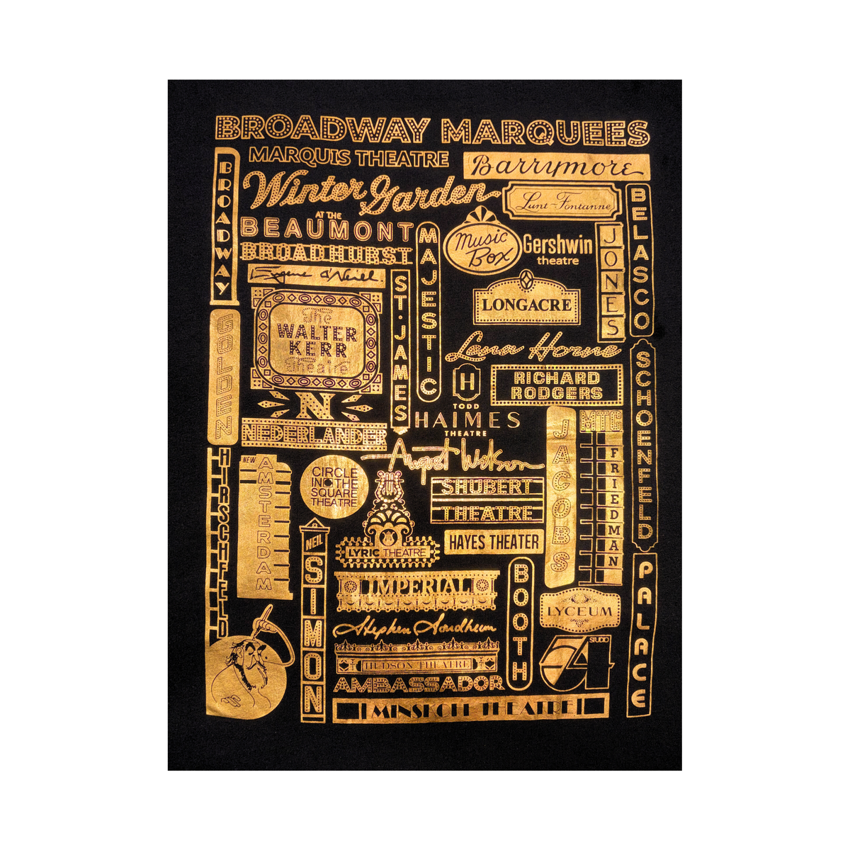 Golden Broadway Marquees T-Shirt
