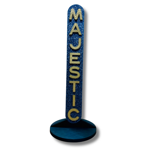 Majestic (Navy Blue) Marquee Shelf Art