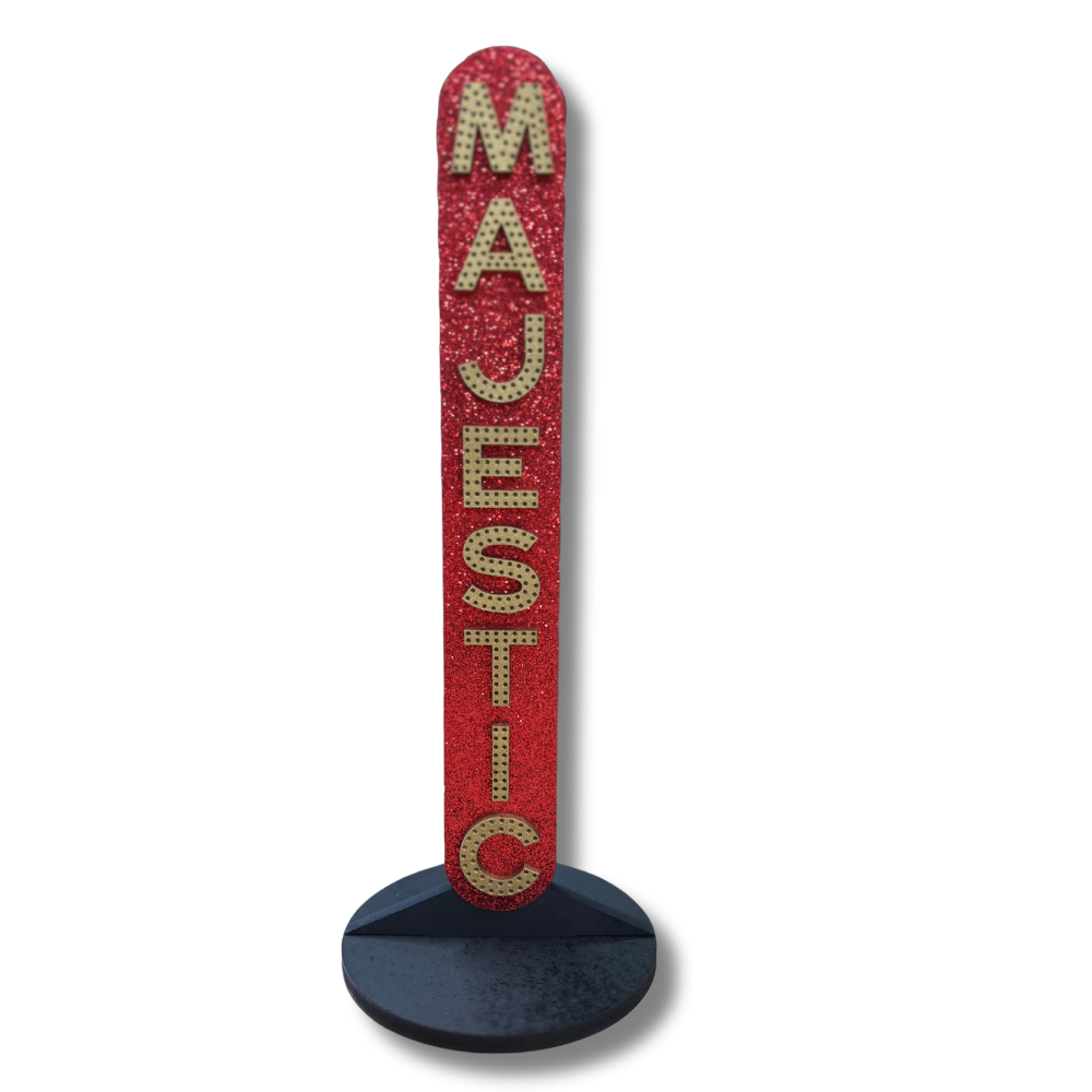 Majestic (Red) Marquee Shelf Art