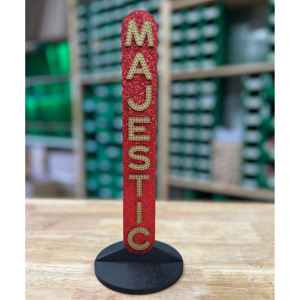 Majestic (Red) Marquee Shelf Art