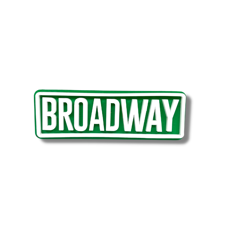 Street Sign Broadway Wooden Magnet