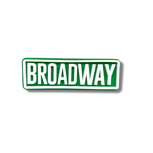 Street Sign Broadway Wooden Magnet