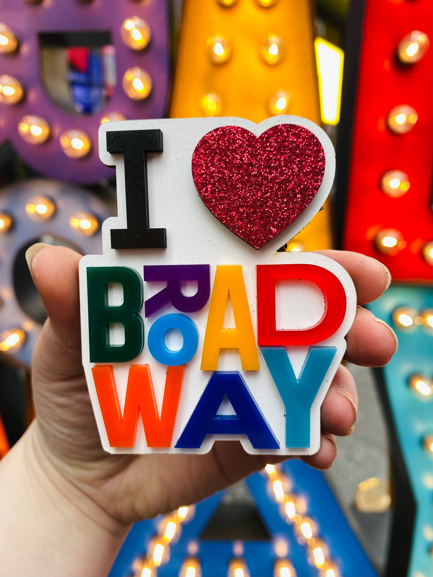 I Heart Broadway Wooden Magnet