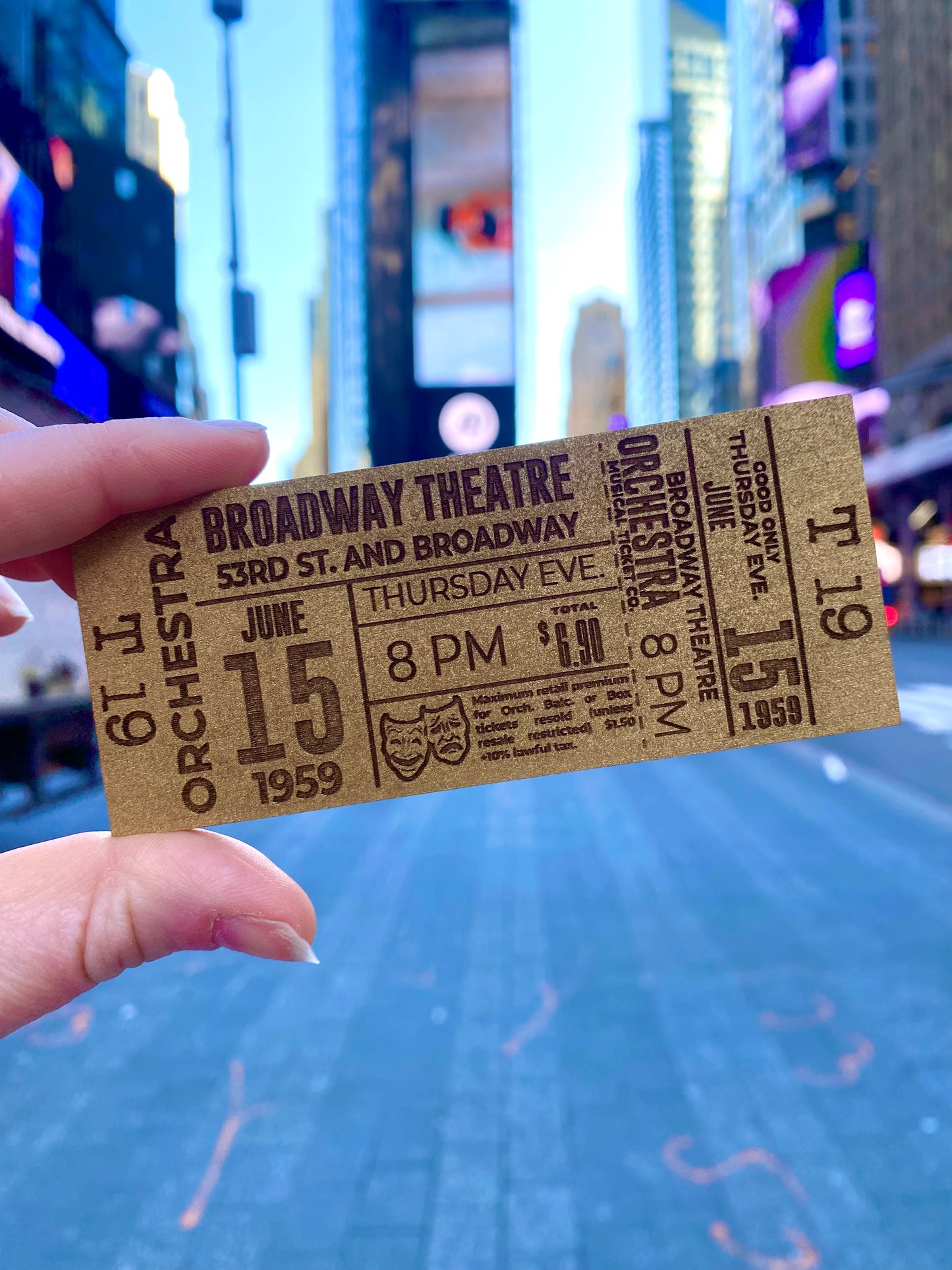 Ticket Stub Wooden Magnet