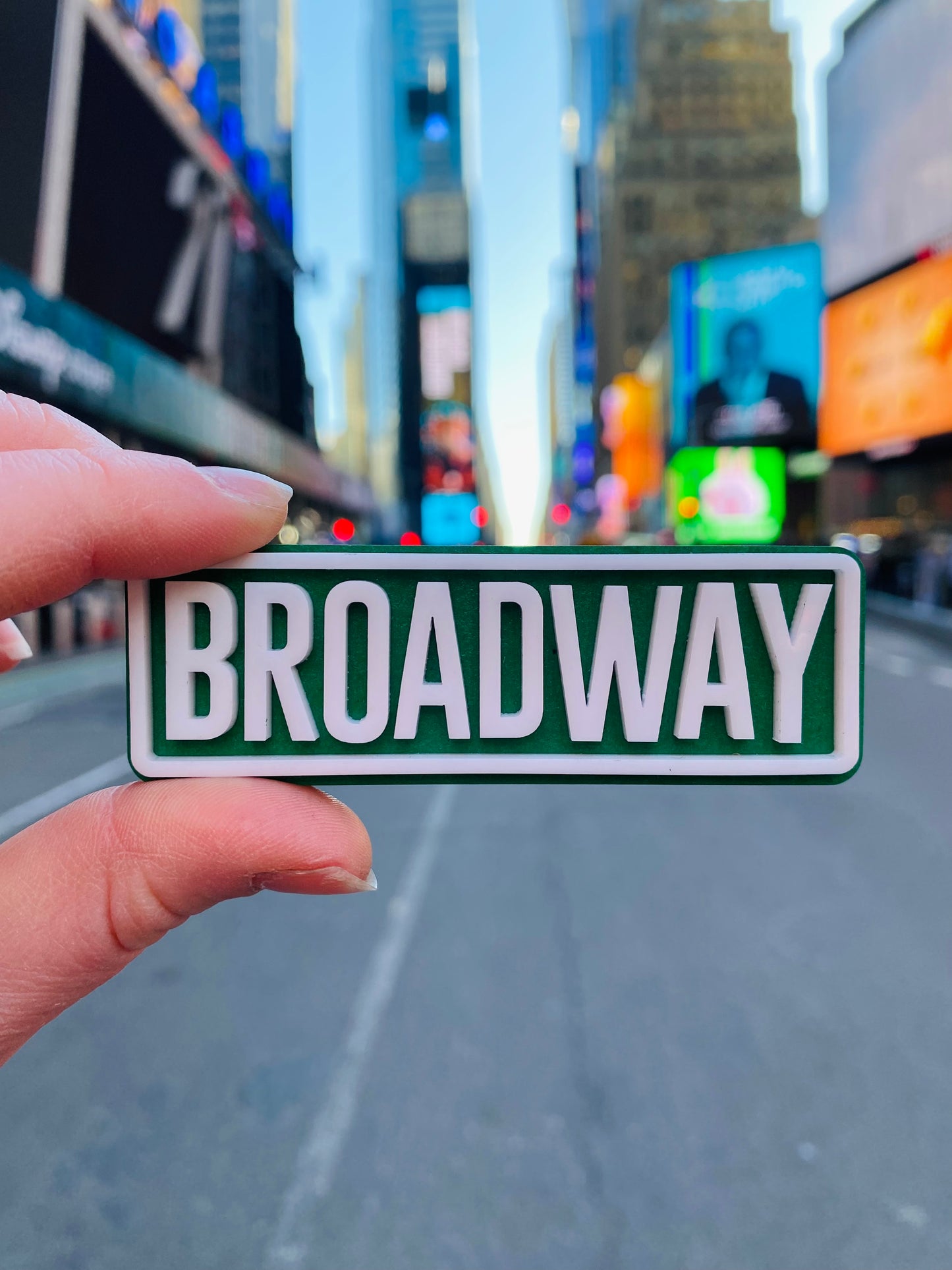Street Sign Broadway Wooden Magnet