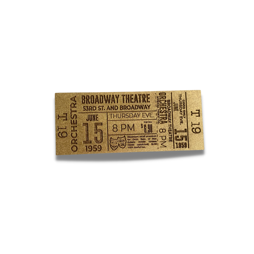 Ticket Stub Wooden Magnet